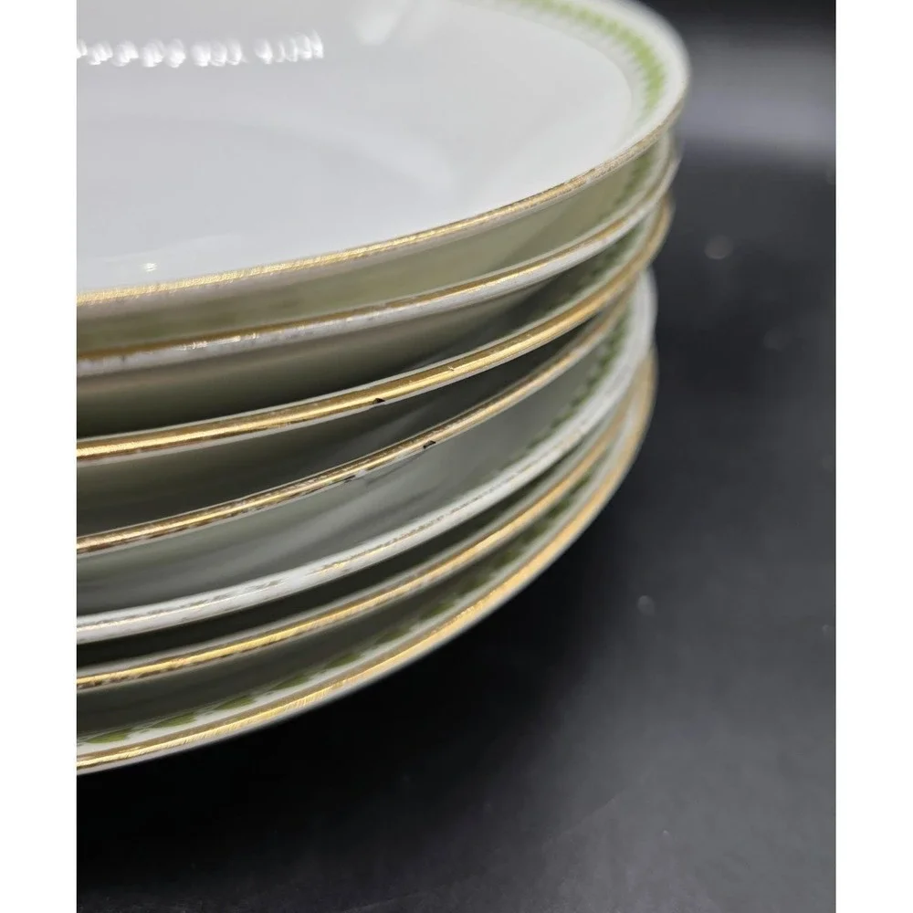 Set/7 Antique T&V Tressemann & Vogt  Limoges Porcelain Soup Pasta Bowl 7.5